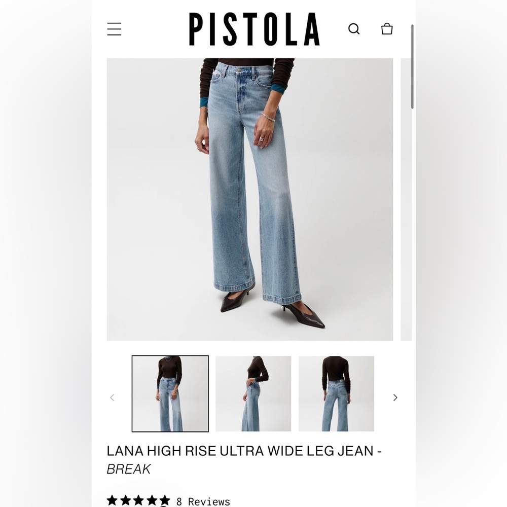 pistola Lana High-Rise Wide Leg Jeans — Light Blue